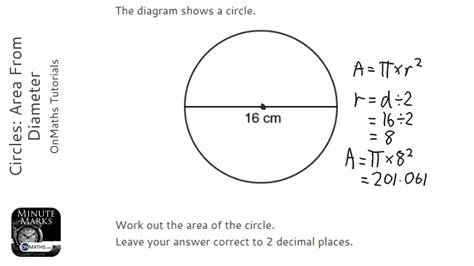 Area Of Circle Diameter