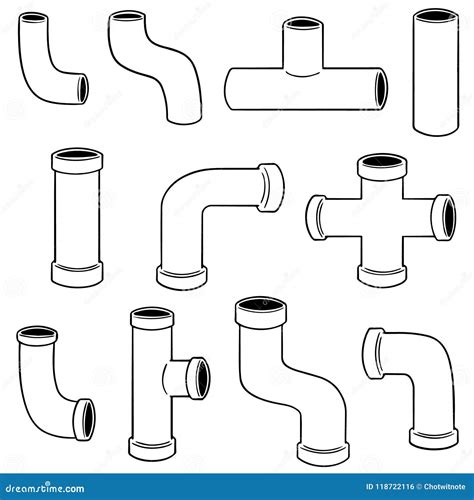 Vector set of pipe stock vector. Illustration of cartoon - 118722116