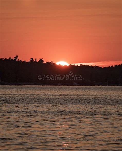 Sunset on Bar Harbor stock photo. Image of maine, blue - 147080176