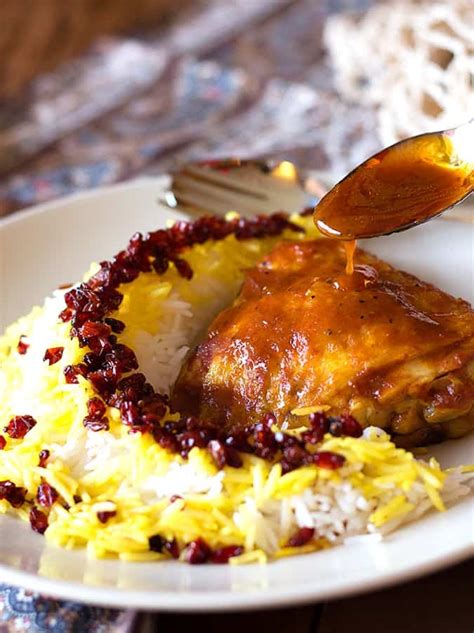 Zereshk Polo Morgh - Persian Barberry Rice with Chicken • Unicorns in ...