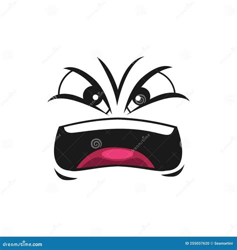 Cartoon Angry Face Vector Furious Yelling Emoji Stock Vector ...