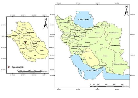 Map of Iran indicating the location of sampling site (Shiraz city) in ...