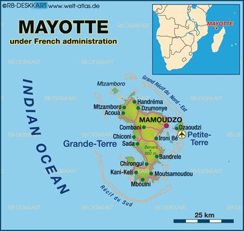 Map of Mayotte (Island in France) | Welt-Atlas.de