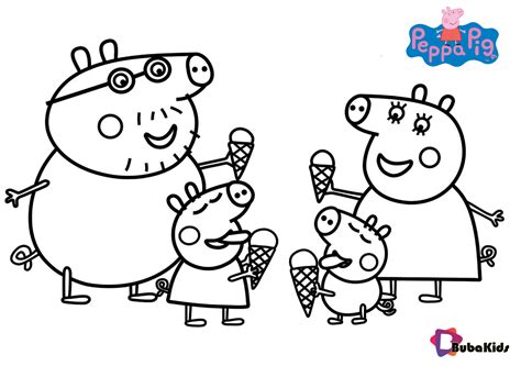 peppa pig family and ice cream coloring pages Collection of cartoon ...