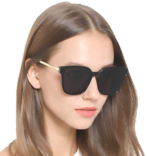 Amazon.com: Square Sunglasses Womens Mens Oversized Mirrored lens U886 ...