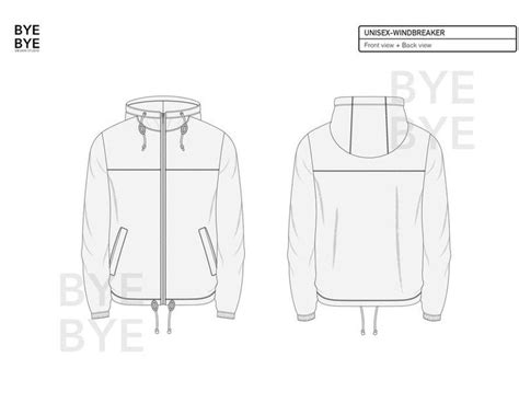 Buy WINDBREAKER JACKET Fashion Design Flat Sketches to Download ...