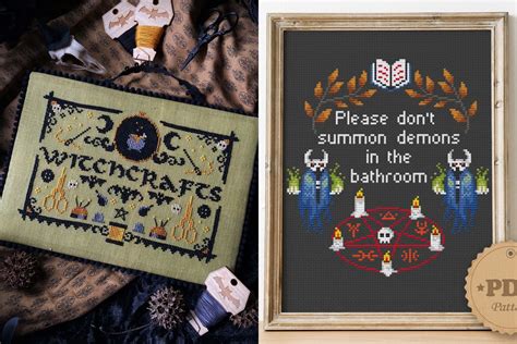 25 Spooky Halloween Cross Stitch Patterns to Craft | The Pagan Grimoire