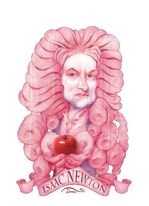 Isaac Newton Illustration Portrait