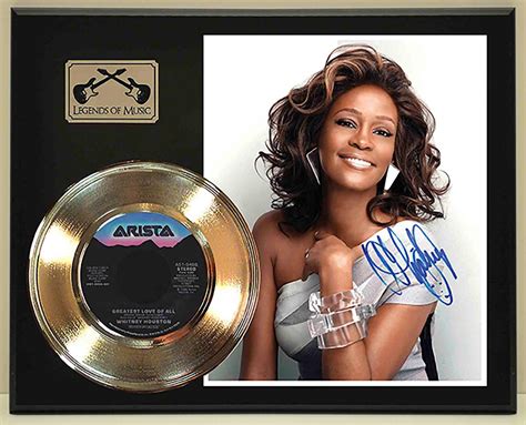 Whitney Houston - Greatest Love Of All Reproduction Signed Gold 45 ...