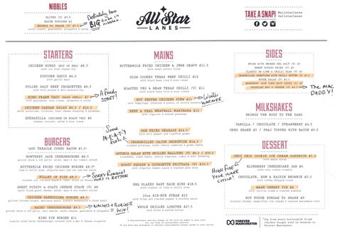 All Star Lanes - New Menu