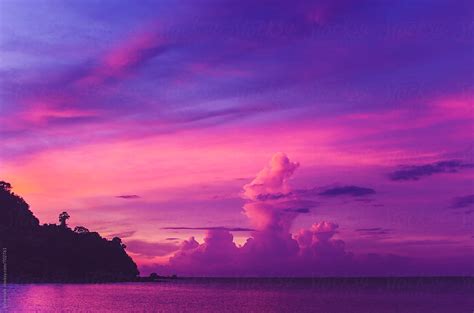 "Beautiful, Serene, Tropical, Purple Sunset Over Thailand's Islands" by ...