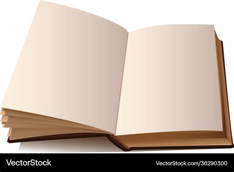 Open book template with blank pages isolated Vector Image