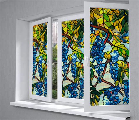 3D Static Cling Frosted Stained Glass Window Film For Home Office ...