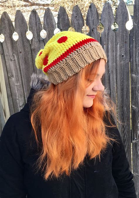 Pizza Slouchy Hat Crochet Pattern PATTERN ONLY Women's - Etsy