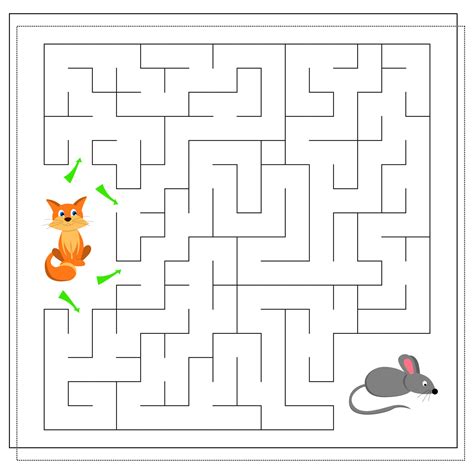 A maze game for kids. guide the cat through the maze to the mouse ...