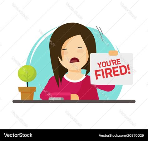 Fired from job flat cartoon Royalty Free Vector Image