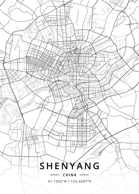 Shenyang China Map Art Print, Print Artist, Art Prints, City Map Art ...