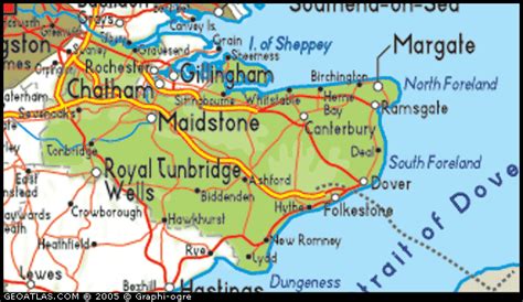 Map of Kent, England, UK Map, UK Atlas