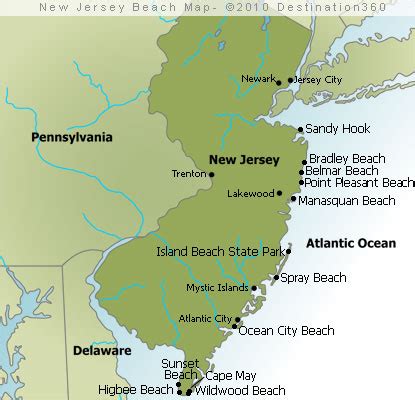 New Jersey Beaches Map - Jersey Shore Map