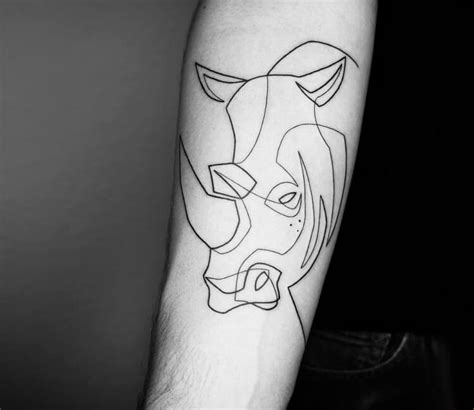 Rhino Outline Tattoo