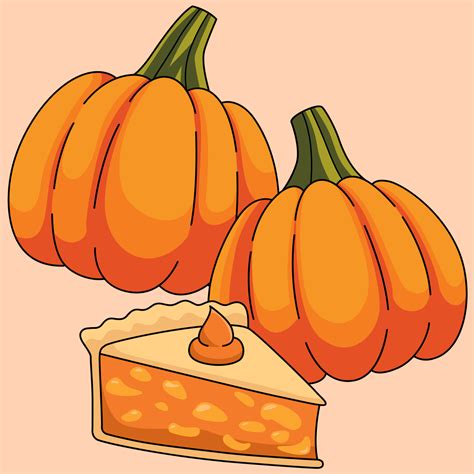 Thanksgiving Pumpkin Pie Cartoon Illustration 8208687 Vector Art at ...