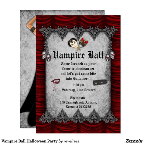 Vampire Ball Halloween Party Invitation | Zazzle | Halloween party ...