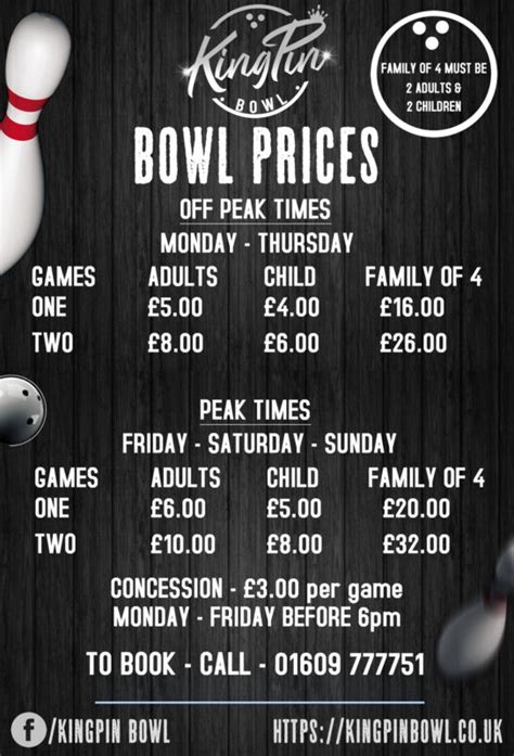 Bowling Prices - Kingpin Bowl