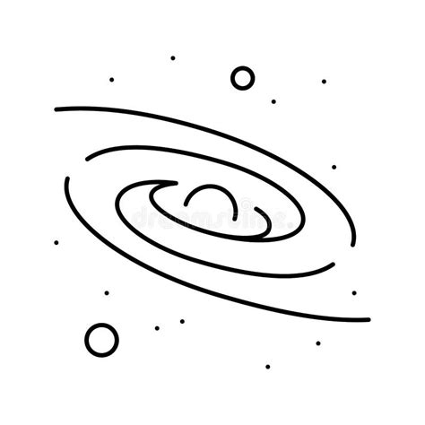 Milky Way Galaxy Line Icon Vector Illustration Stock Illustration ...