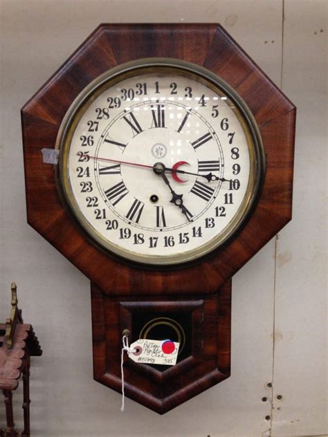 Antique Waterbury Regulator Wall Clock • The Architectural Warehouse