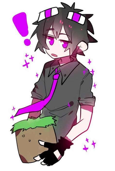 Anime character with black hair and purple tie