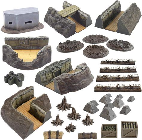 War World Gaming World at War Full Trench System Battlefield Set – 28mm ...