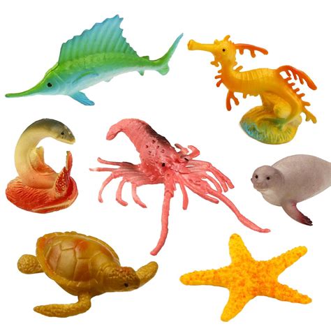 Ocean Sea Animals 78 Piece Mini Sea Life Creatures Toys Set ValeforToy ...