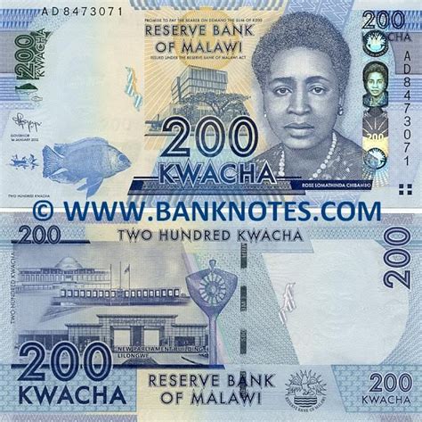 Malawi 200 Kwacha 2012 | Bank notes, Malawi, Bank