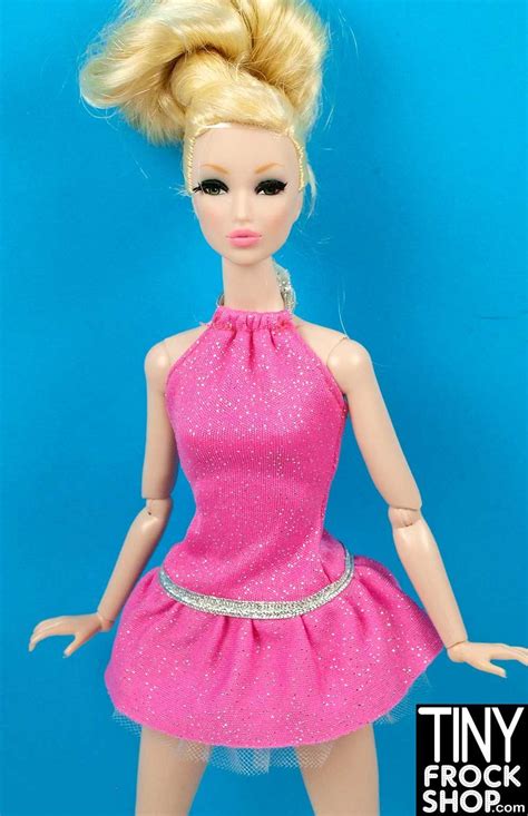 Barbie Sparkle Hot Pink Glitter Halter Dress | Barbie, Fashion dolls ...