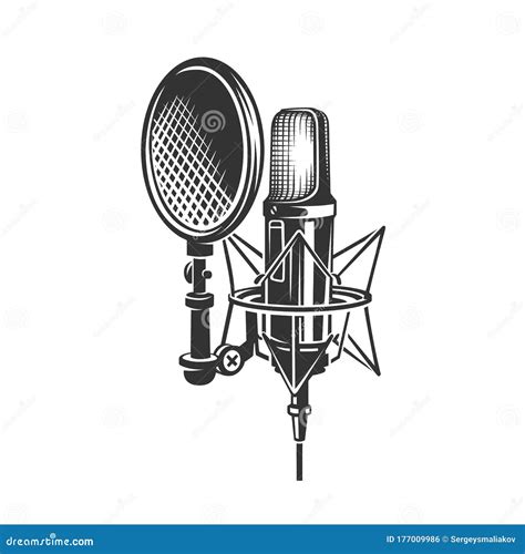 Podcast. Retro Microphone Isolated On White Background. Design E Vector ...