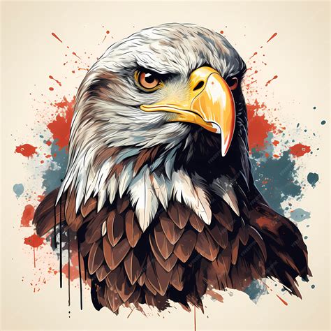 Premium AI Image | drawing of large eagle with american flag