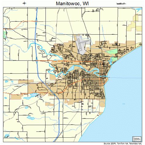 Manitowoc Wisconsin Street Map 5548500