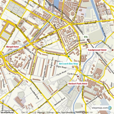 StepMap - Ballsbridge Dublin 4 Area - Landkarte für World