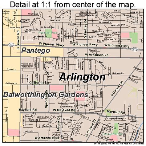 Arlington Texas Street Map 4804000