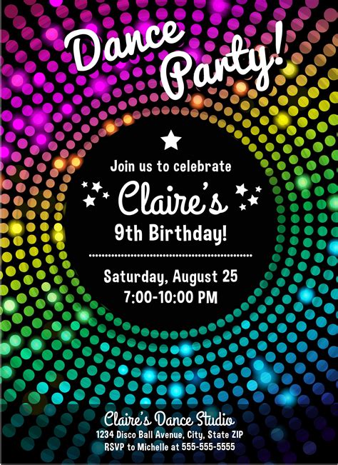 Dance Party Invitation Template Free - FREE PRINTABLE TEMPLATES