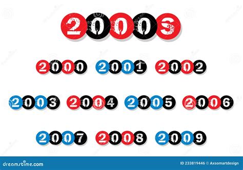 2000s Year Labels | Timeline Clipart and Calendar Headers | Millennial ...