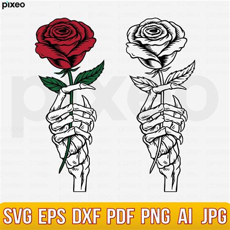 Discover more than 74 skeleton hand holding flowers tattoo latest - in ...