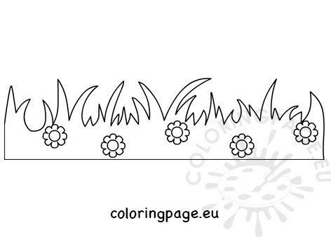 Summer grass and flowers template – Coloring Page