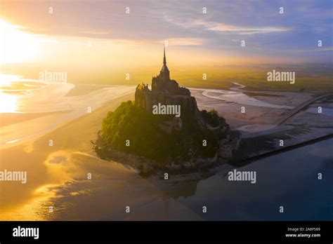 Mont Saint-Michel view in the sunset light. France Stock Photo - Alamy