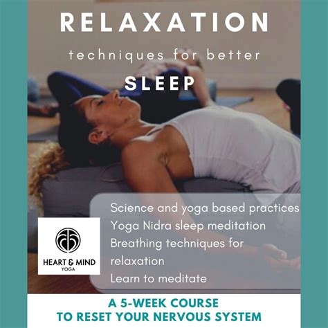 Relaxation techniques for better sleep - a 5 week yoga course — Heart ...