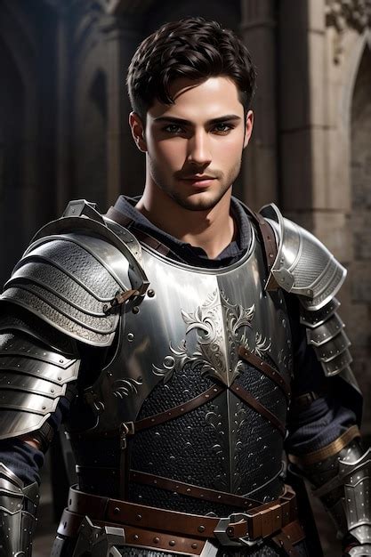 Premium Photo | Handsome knight wearing silver armor