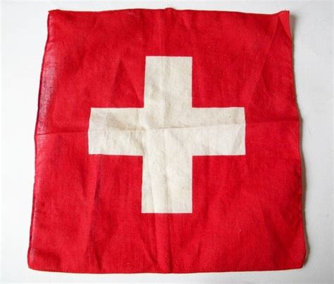 vintage Swiss flag small vintage square Swiss symbol