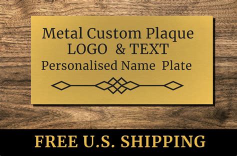 Custom plaque,Metal name plate,Custom metal plaque,Custom text on metal ...