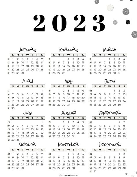 Week numbers for 2023 - What week is it? | SaturdayGift