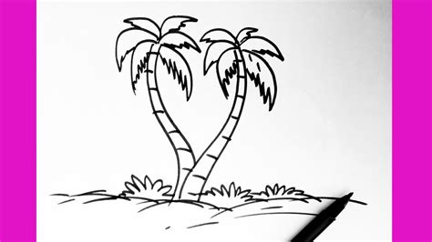 Easy Coconut Tree Drawing Tutorial